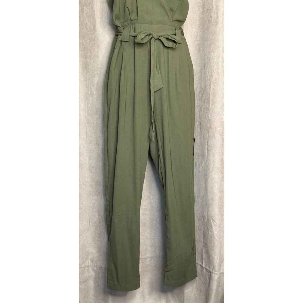 Lulu’s In The City Olive Surplice Sleeveless Jumpsuit M NWT - Picture 7 of 11